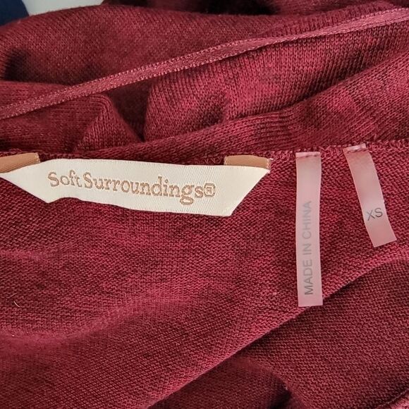 Soft Surroundings burgundy knit long sleeve tunic top xs - Picture 4 of 5
